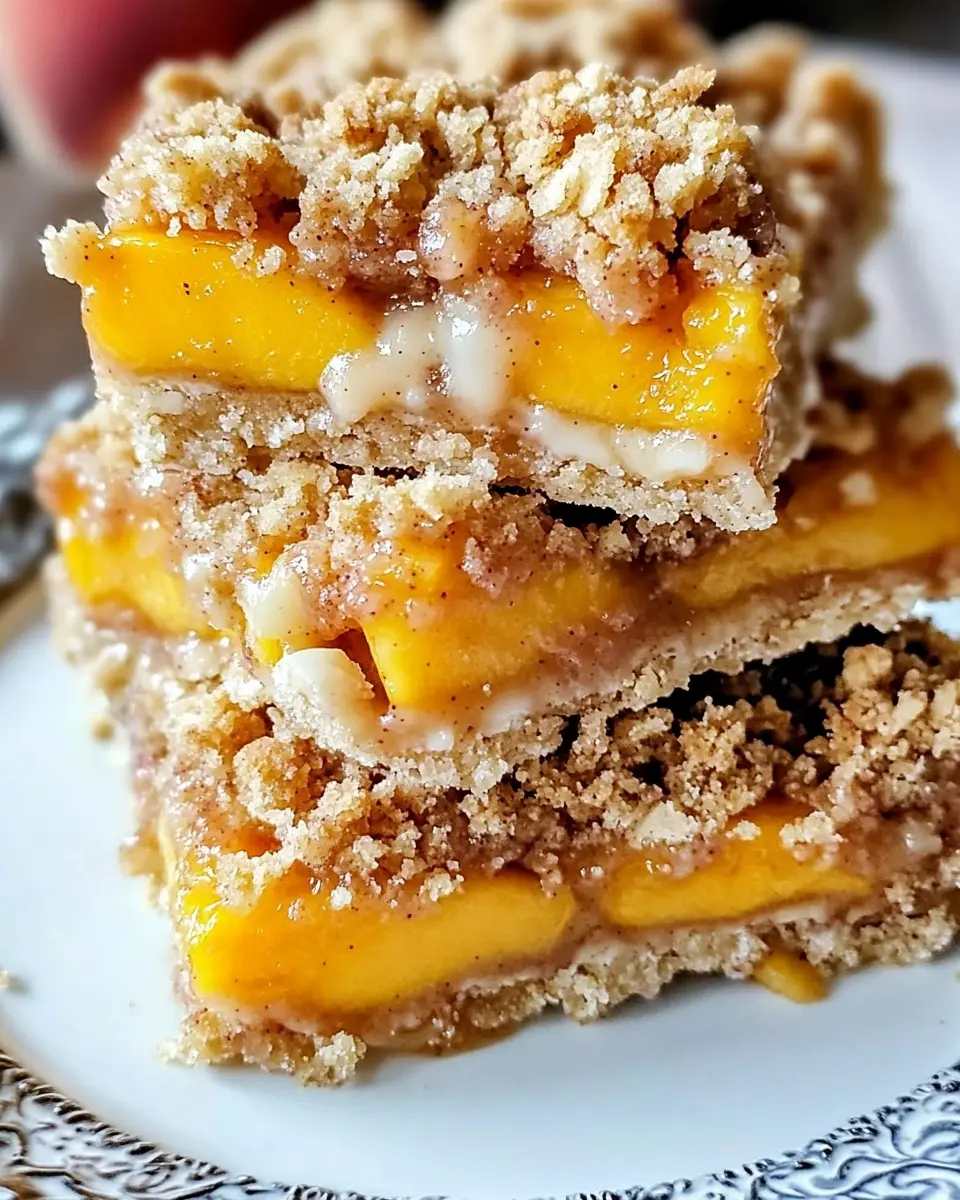 The Best Peach Cobbler Crumble Bars