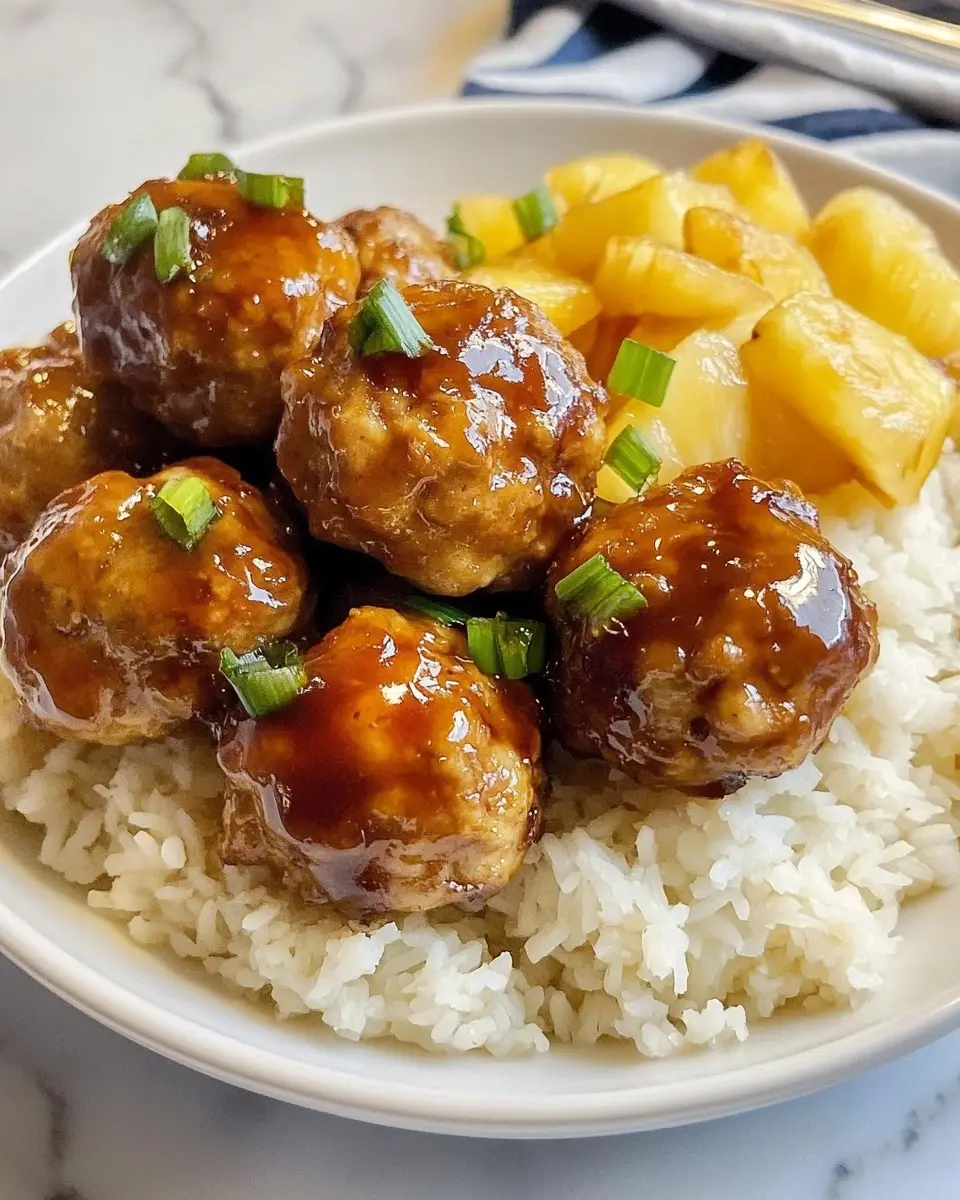 Pineapple Teriyaki Chicken Meatballs