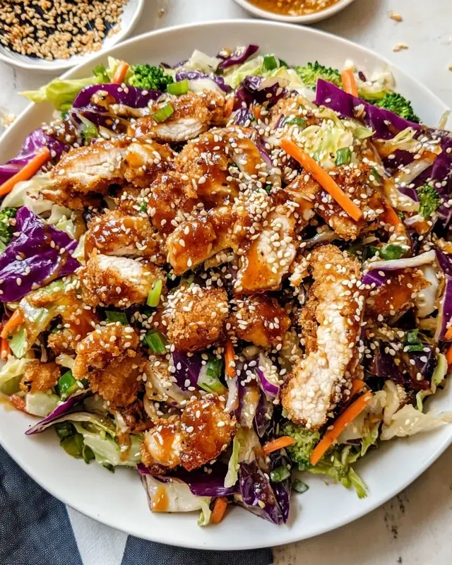 Sesame Chicken Cabbage Crunch Salad
