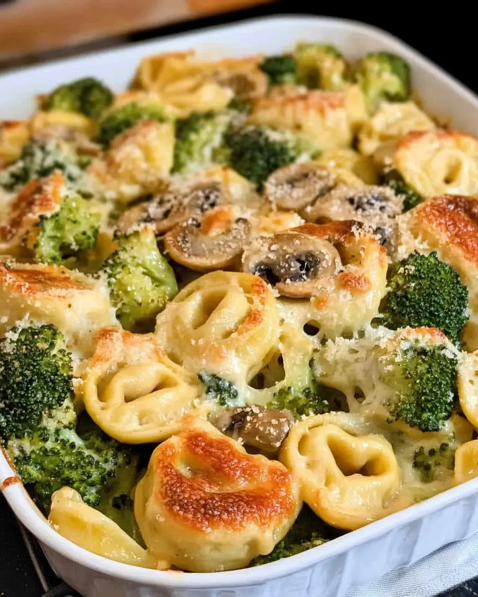 Sheet Pan Broccoli Tortellini Bake