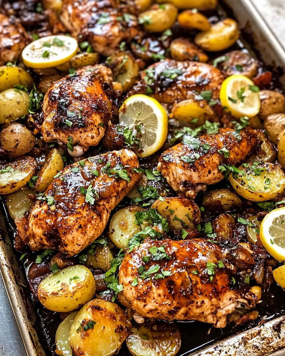 Sheet Pan Lemon Balsamic Chicken and Potatoes