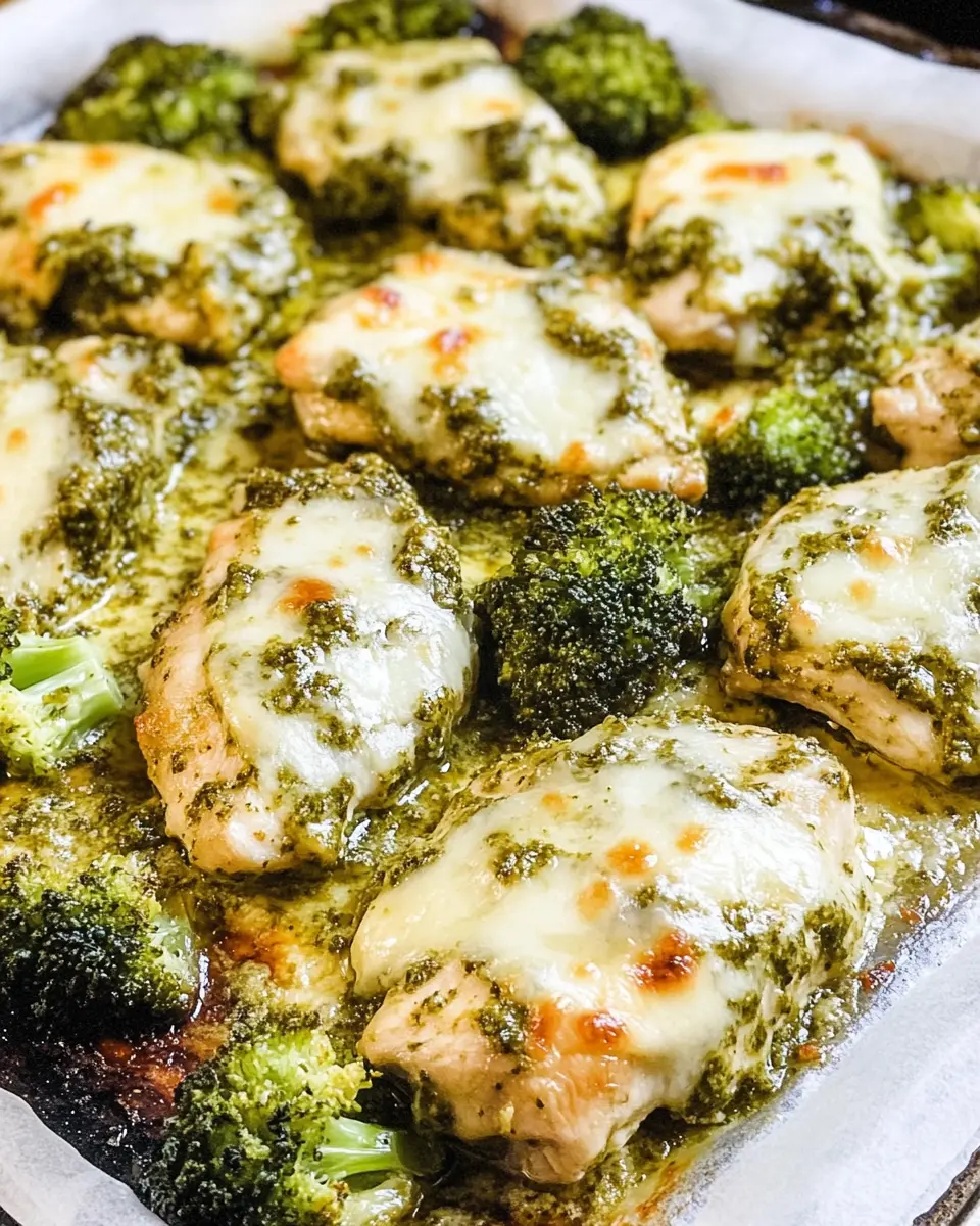 Sheet Pan Pesto Chicken with Broccoli