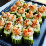 Spicy Shrimp Cucumber Sushi boats