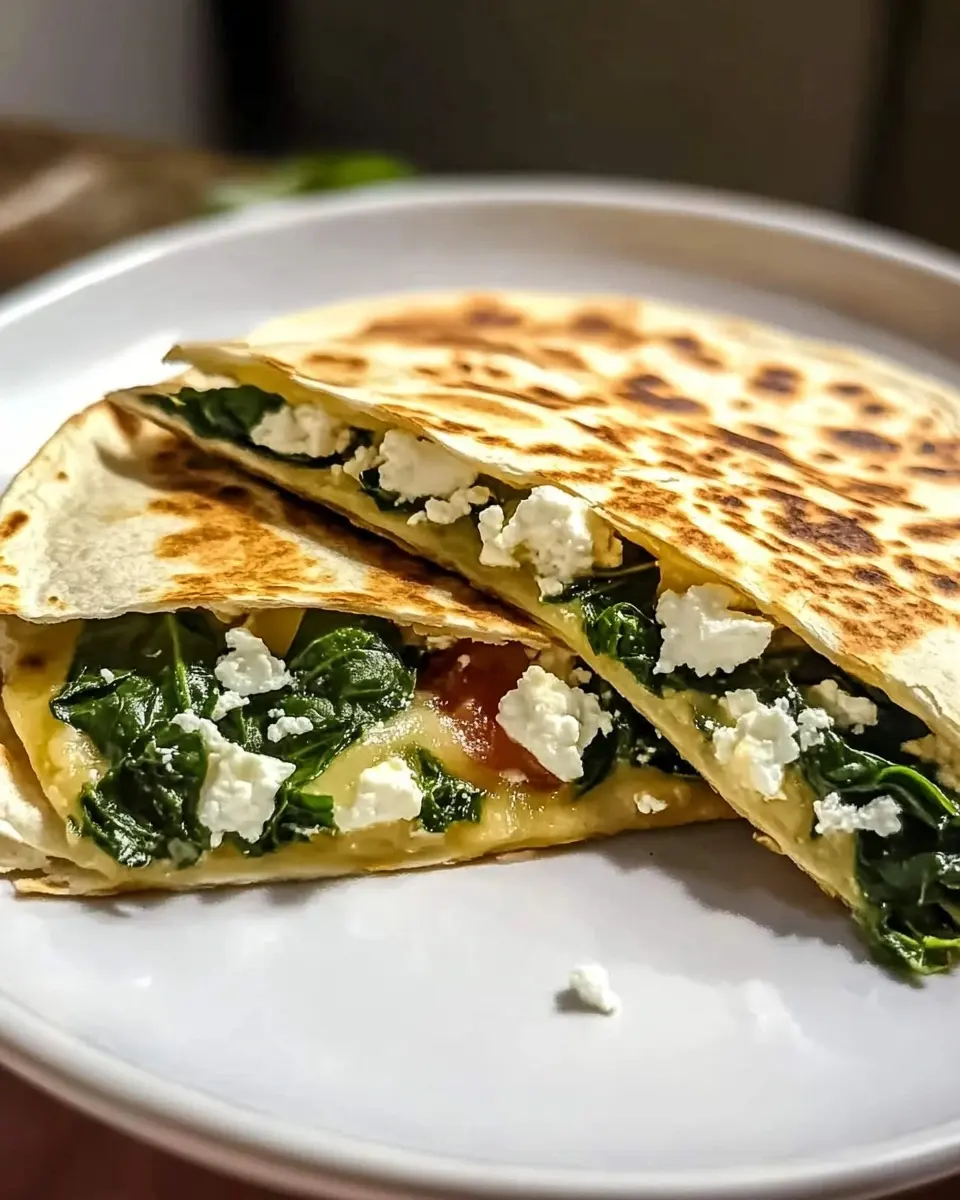 Spinach and Feta Quesadillas