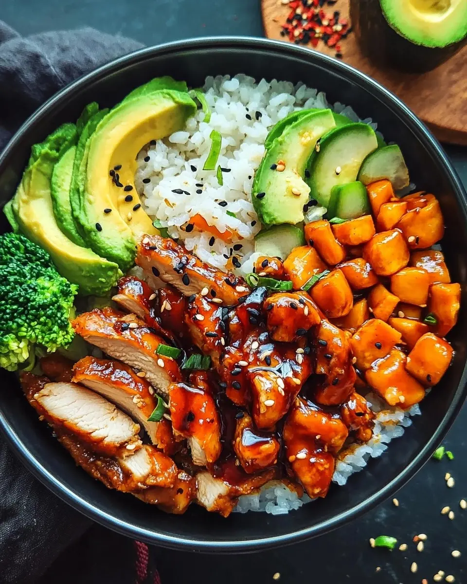 Sticky Chicken Rice Bowls Recipe