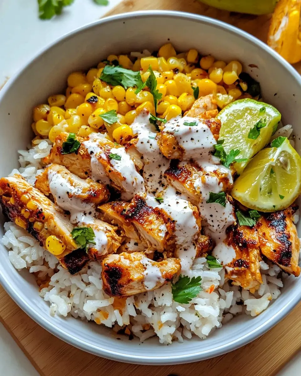 Street Corn Chicken Rice Bowl