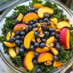 Summer Peach and Blueberry Kale Salad