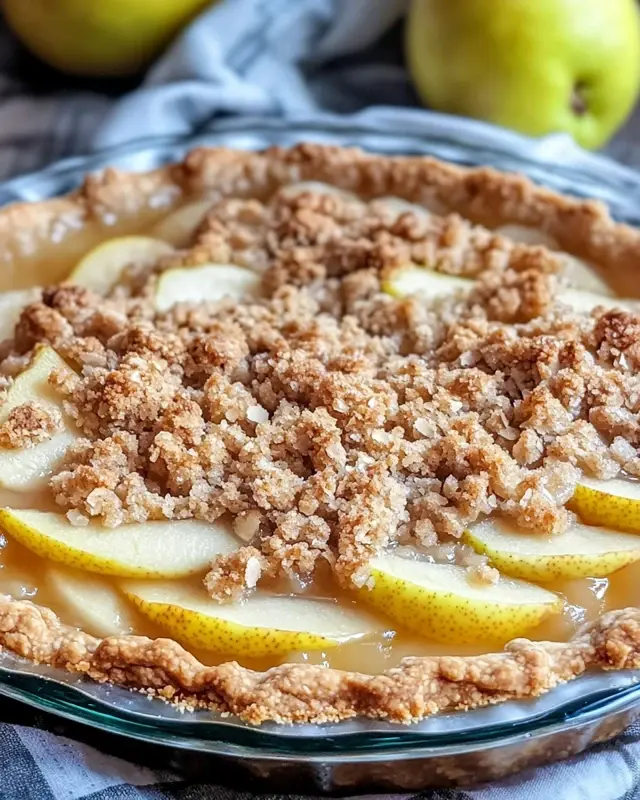 Tasty Fresh Pear Crumble Pie