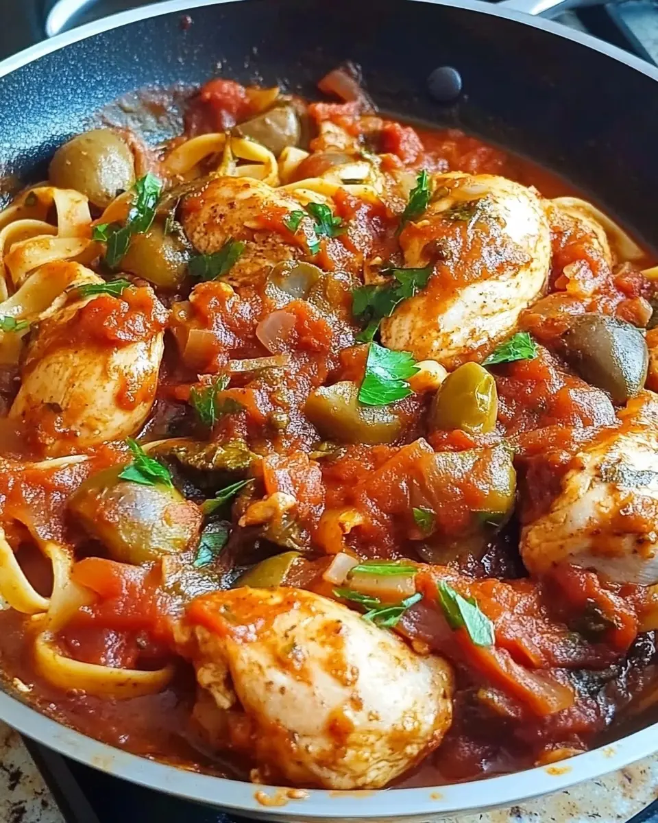 Tuscan Skillet Chicken Cacciatore