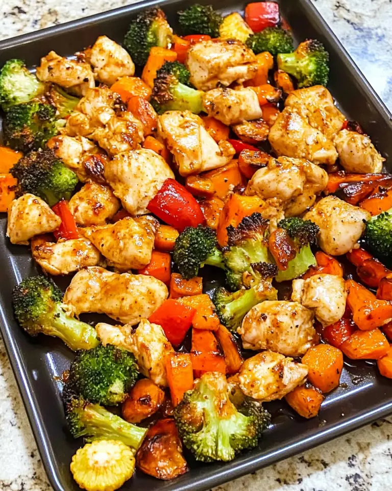 sheet pan Sweet Chili Roasted Chicken and Vegetables