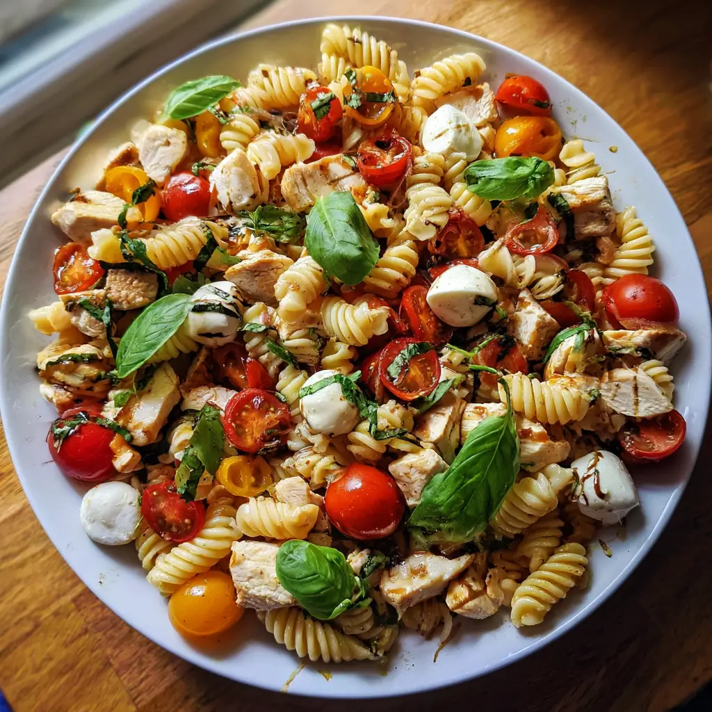 Caprese Chicken Pasta Salad
