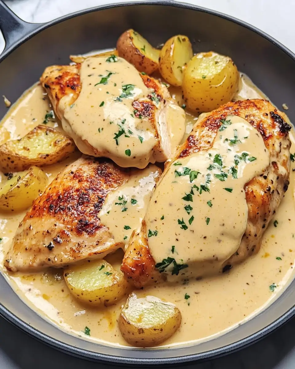 Chicken And Potatoes With Dijon Cream Sauce