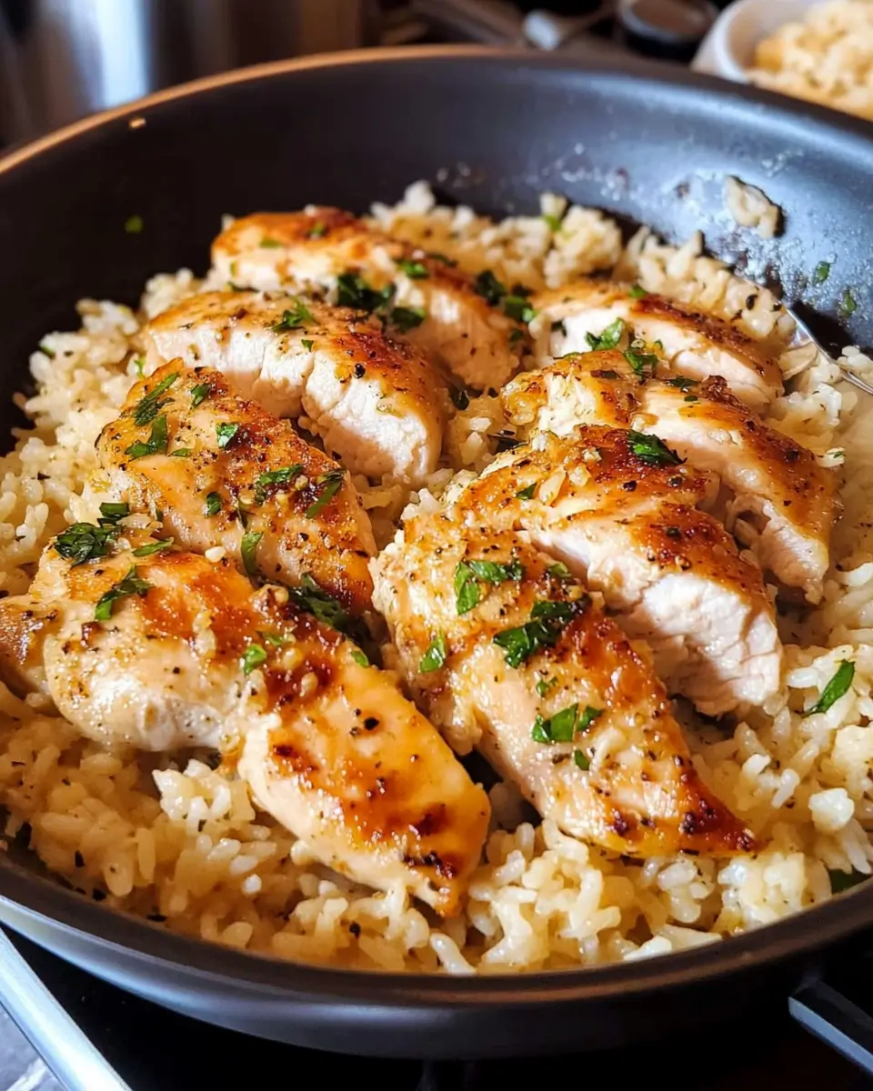 Chicken with Garlic Parmesan Rice