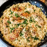 Creamy Parmesan Chicken Orzo Skillet