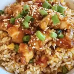 Crispy Sesame Chicken and Fried Rice