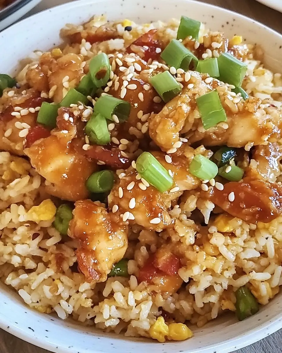 Crispy Sesame Chicken and Fried Rice