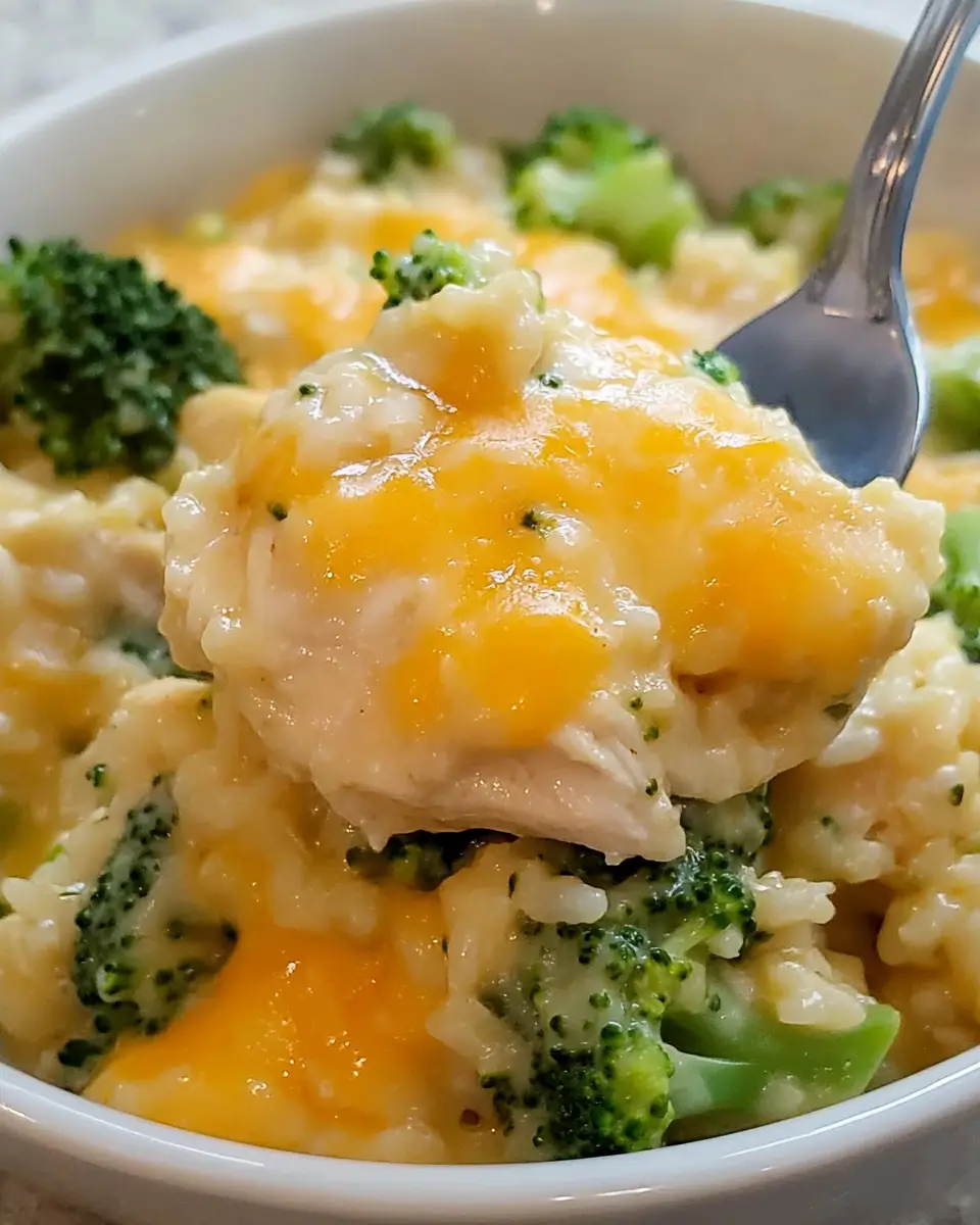 Crockpot Cheesy Chicken Broccoli Rice