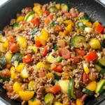 Easy Ground Turkey Vegetable Skillet