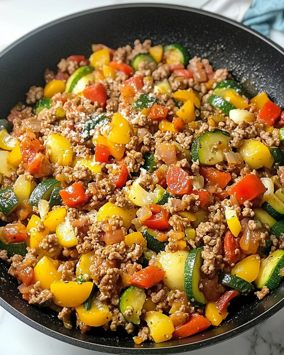 Easy Ground Turkey Vegetable Skillet