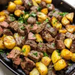 Garlic Butter Steak Bites and Potatoes