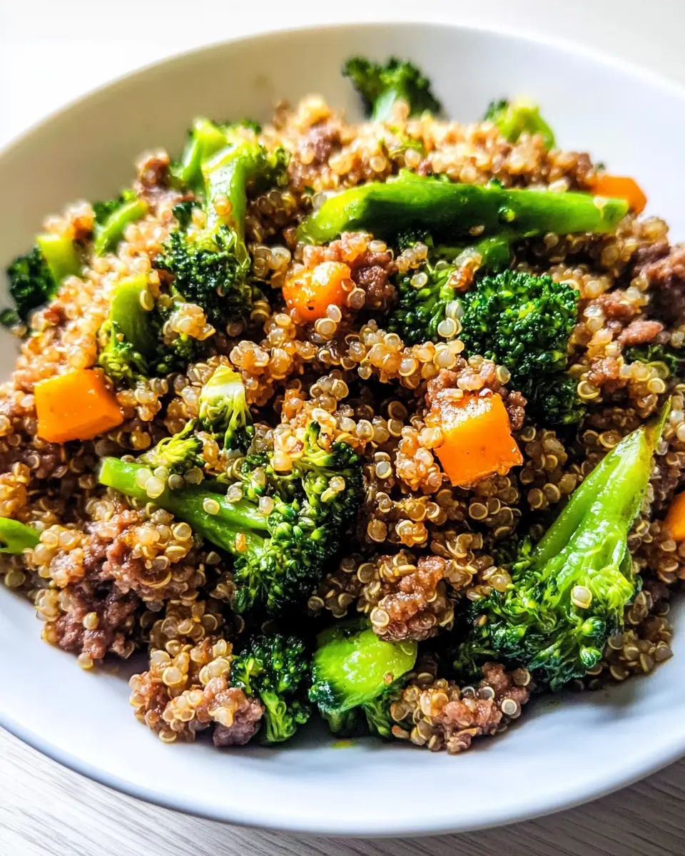 Ground Beef And Broccoli Fried Quinoa