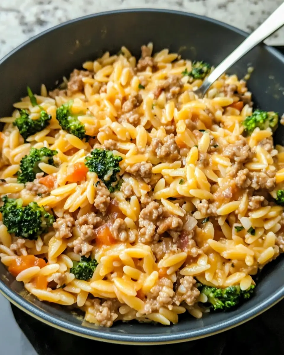 Ground Turkey Orzo Skillet