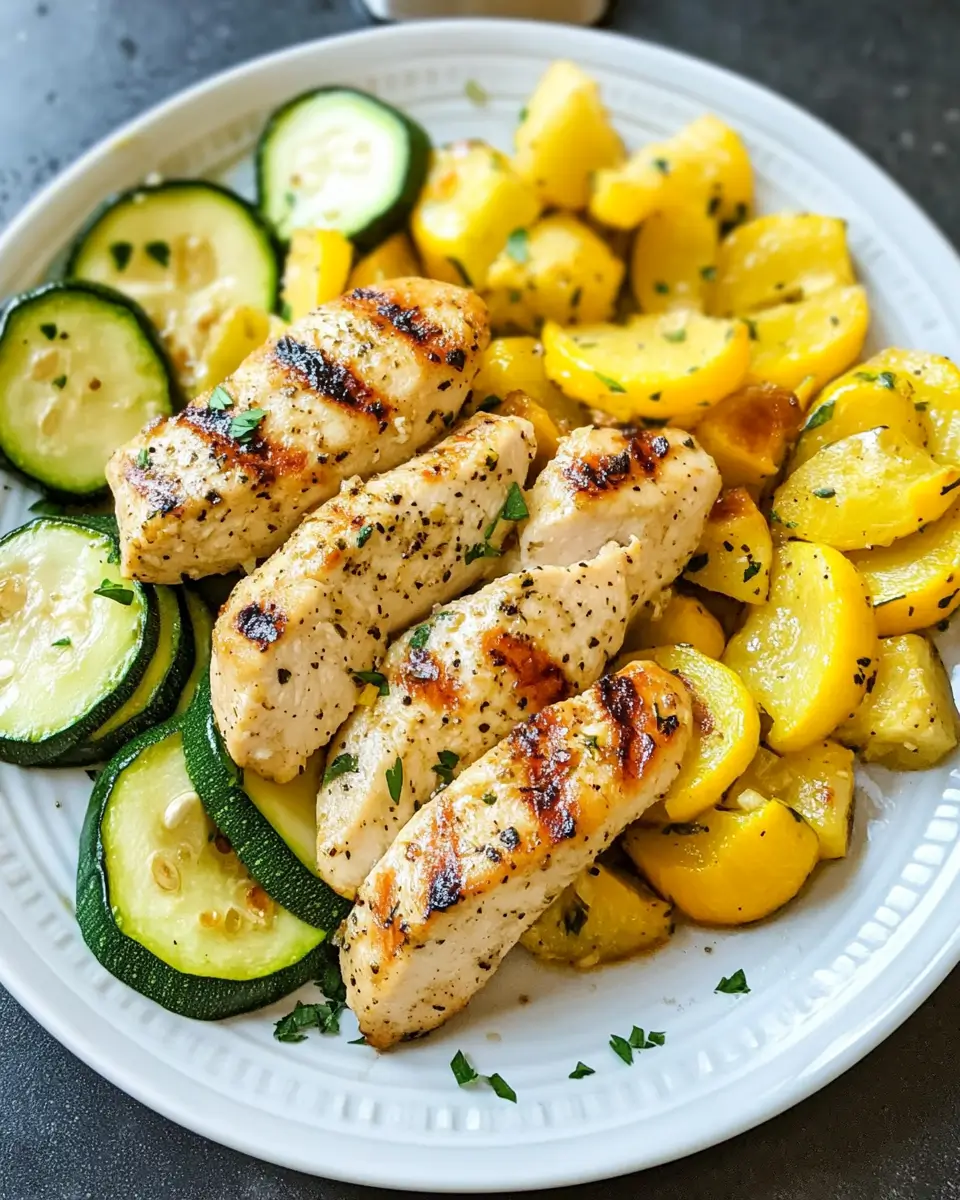 Healthy Chicken Breast with Zucchini and Squash