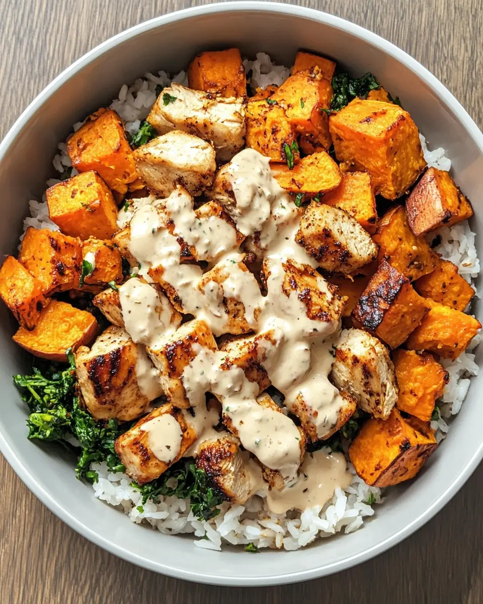 Healthy Chicken & Sweet Potato Rice Bowl