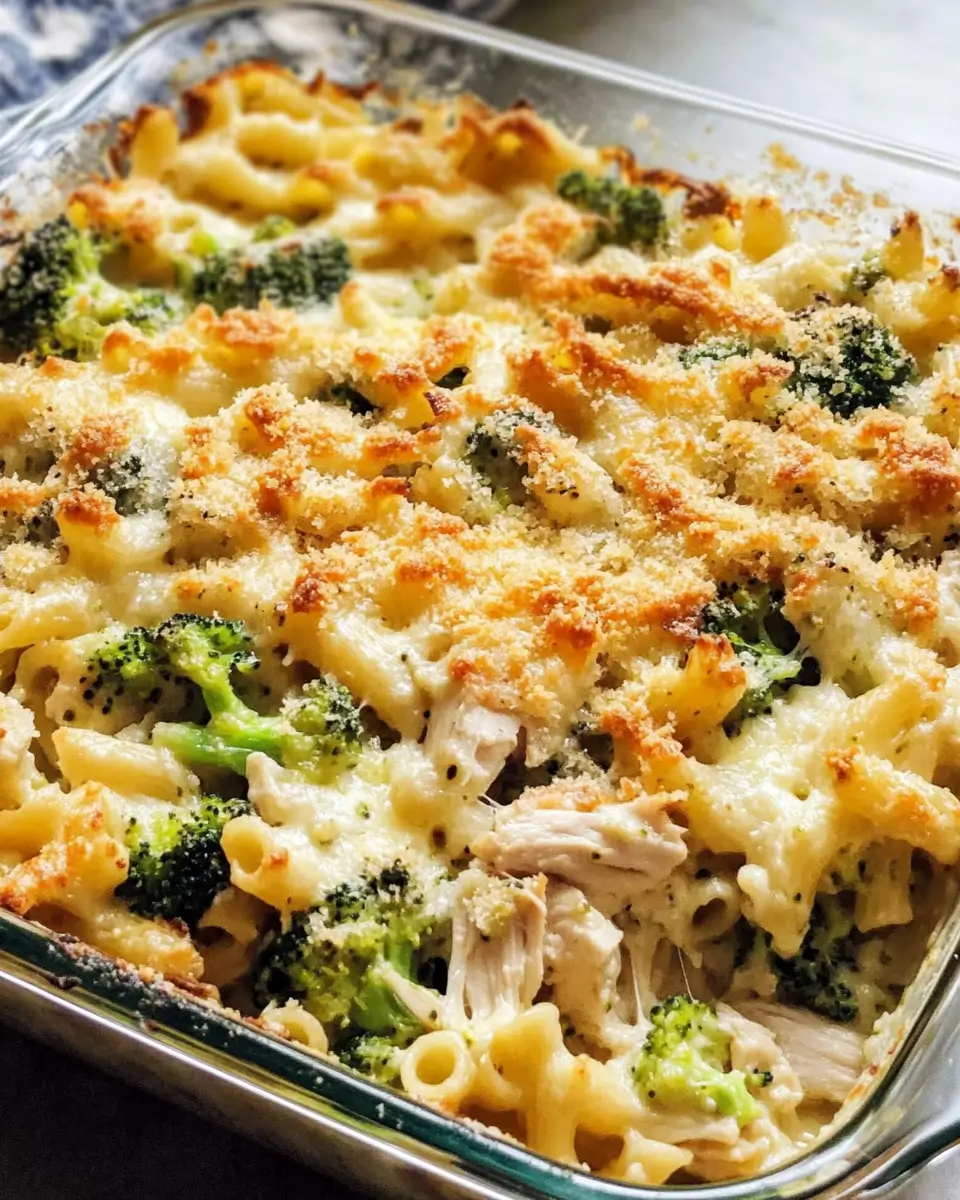 HEALTHY Chicken and Broccoli Pasta Bake