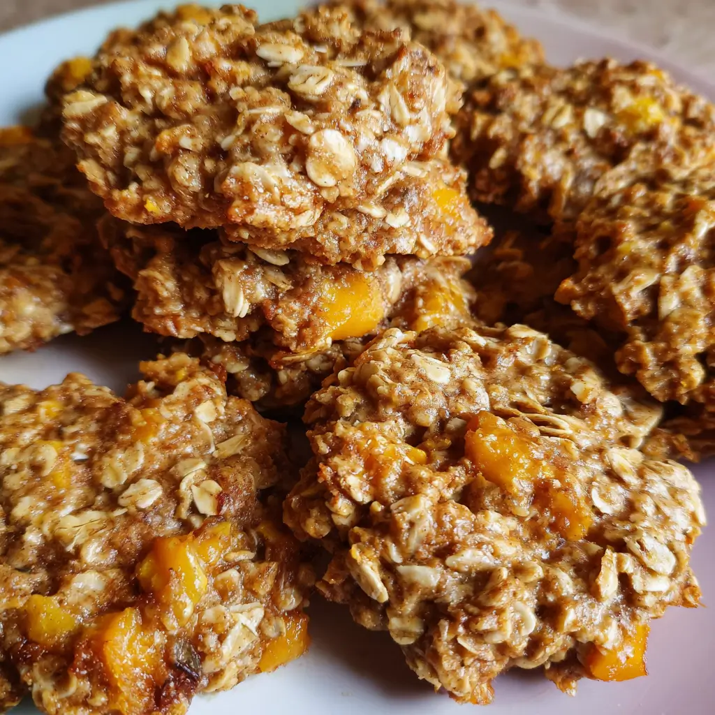 Healthy Peach Oatmeal Breakfast Cookies