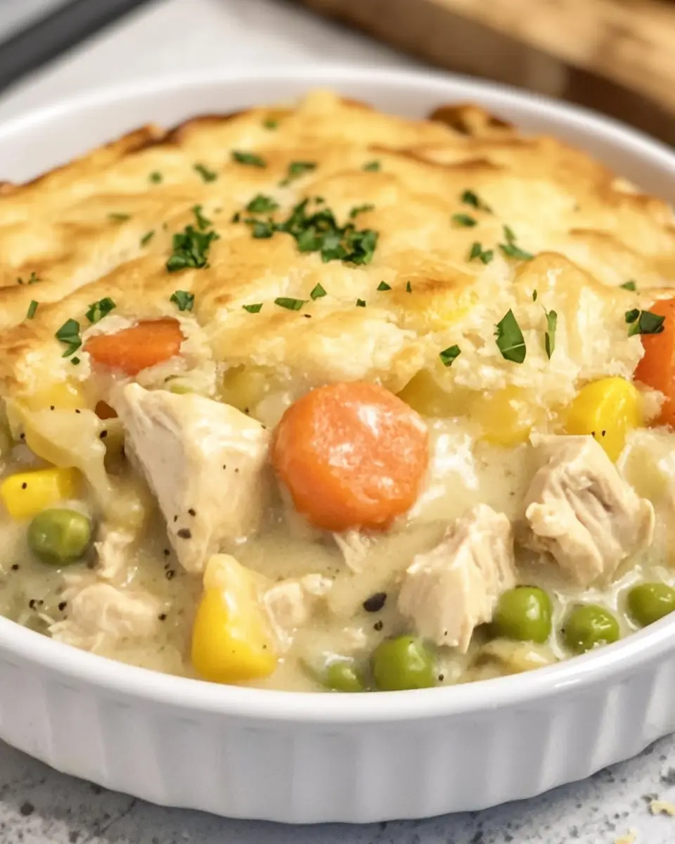 High Protein Crustless Chicken Pot Pie