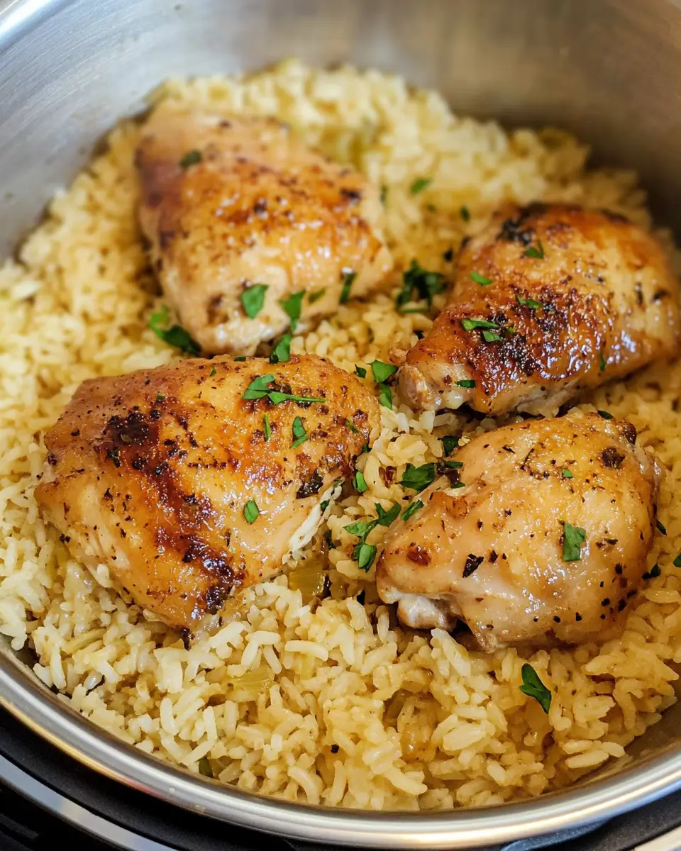 Instant Pot Chicken Thighs and Rice