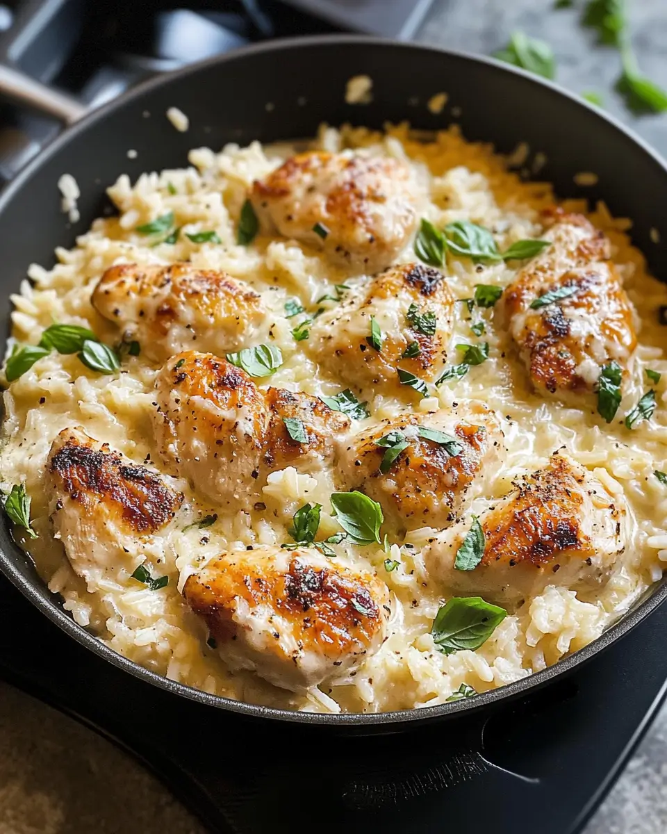 One-Pan Creamy Parmesan Chicken & Rice