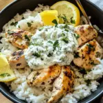 One-Pan Dump-and-Bake Chicken Tzatziki with Rice