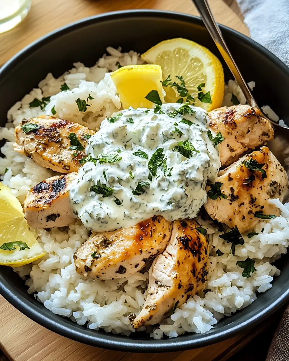 One-Pan Dump-and-Bake Chicken Tzatziki with Rice