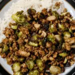 One-Pan Ground Chicken and Brussels Sprouts