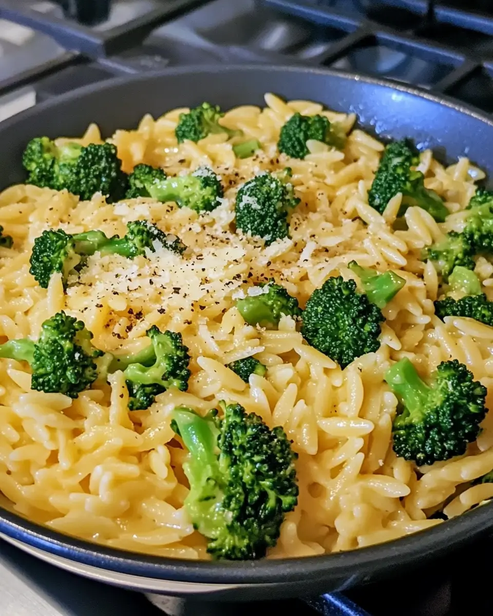 One Pot Broccoli Cheese Orzo