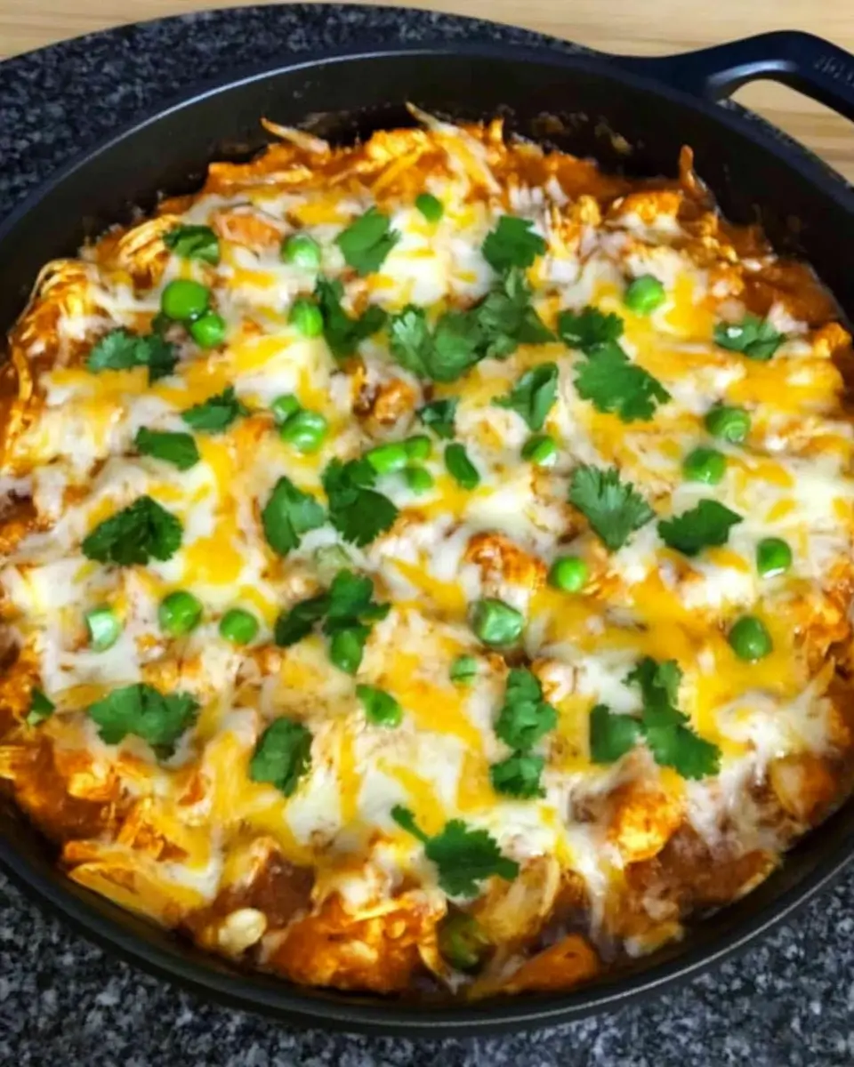 One Pot Low Carb Chicken Enchilada Skillet