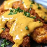 Pretzel Chicken with Mustard-Cheddar Sauce