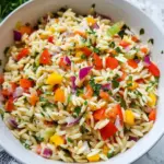 Quick Rainbow Orzo Salad