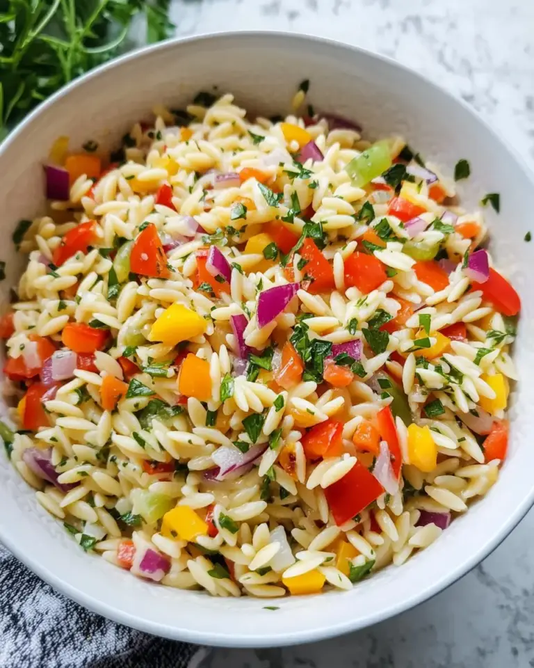 Quick Rainbow Orzo Salad