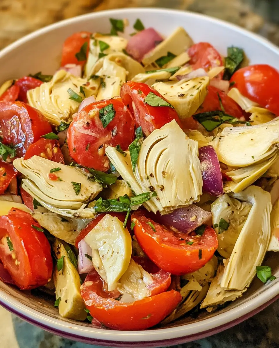 Quick Tuscan Artichoke Tomato Salad