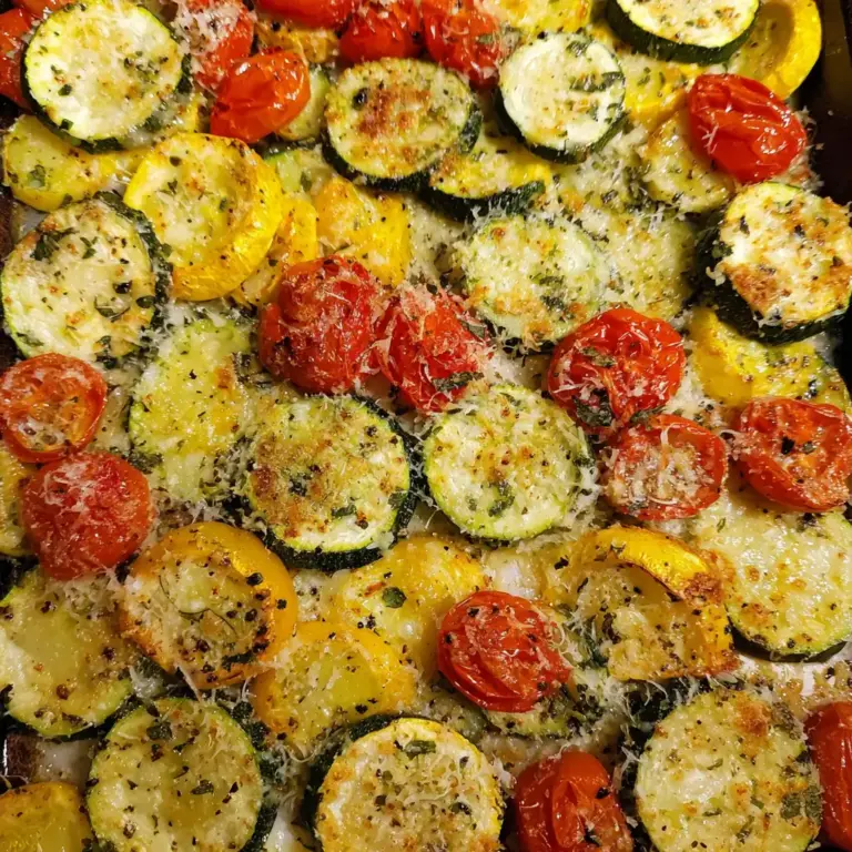 Roasted Garlic-Parmesan Zucchini, Squash and Tomatoes