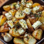 Roasted Potatoes with Baked Feta and Garlic