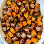 Sausage and Sweet Potatoes with Honey Garlic Sauce