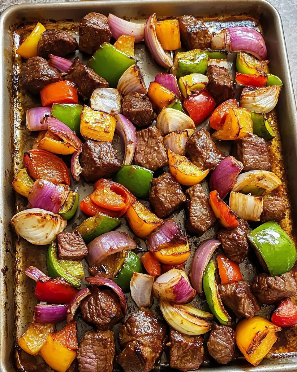 Sheet Pan Deconstructed Beef Kebabs