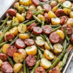 Sheet Pan Kielbasa Potatoes and Green Beans