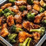 Sheet Pan Sticky Ginger Soy Chicken and Broccoli