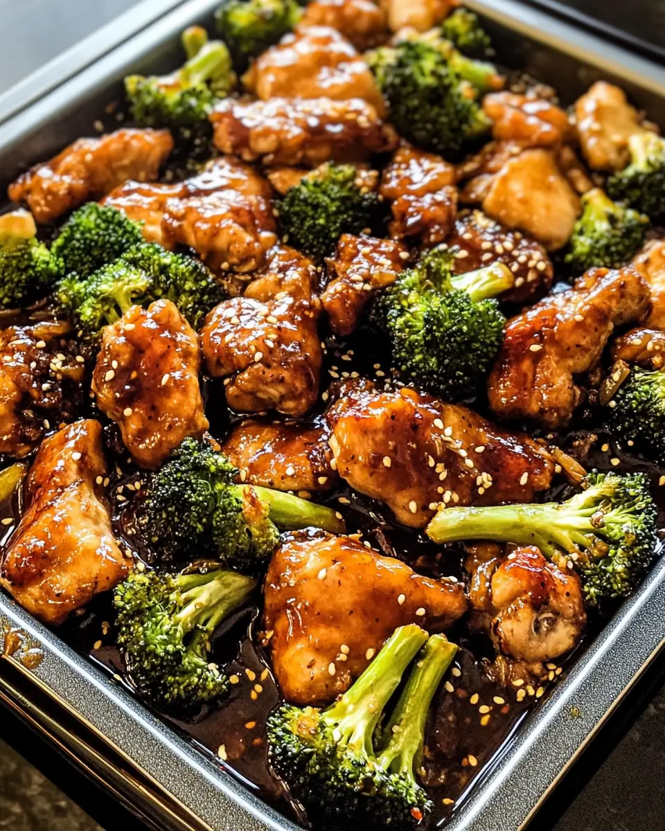 Sheet Pan Sticky Ginger Soy Chicken and Broccoli