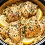 Slow Cooker Lemon Herb Chicken and Rice
